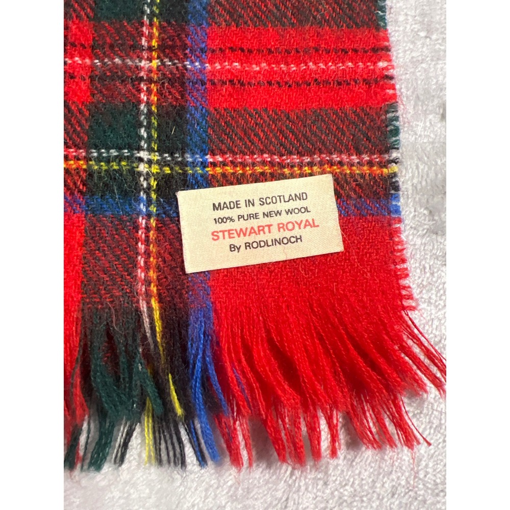 Stewart Royal by Rodlinoch Red Tartan Plaid 100% Pure New Wool Scarf Scotland - Picture 2 of 7